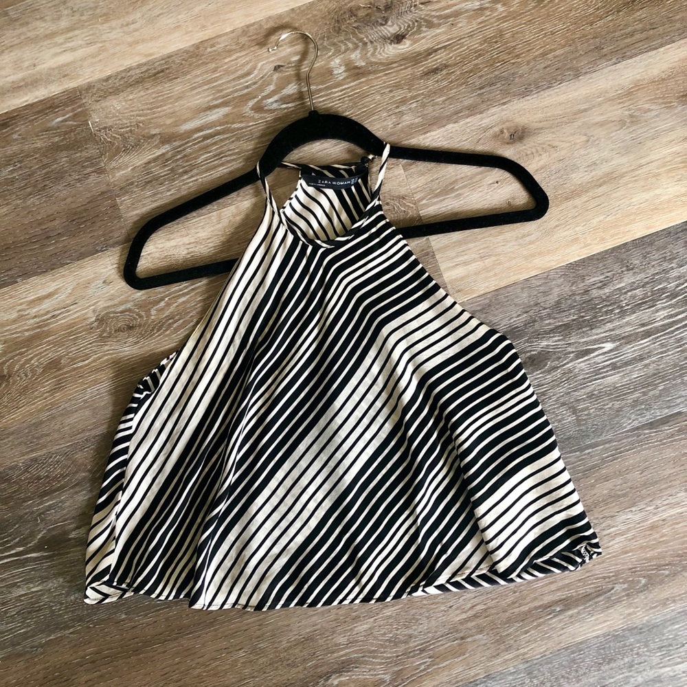 Zara Women’s Silk Stripped Crop Tank